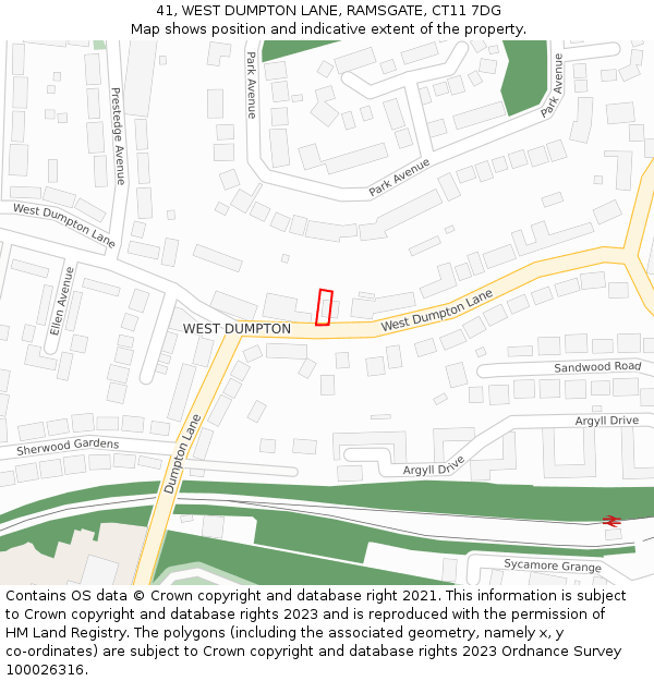 41, WEST DUMPTON LANE, RAMSGATE, CT11 7DG: Location map and indicative extent of plot