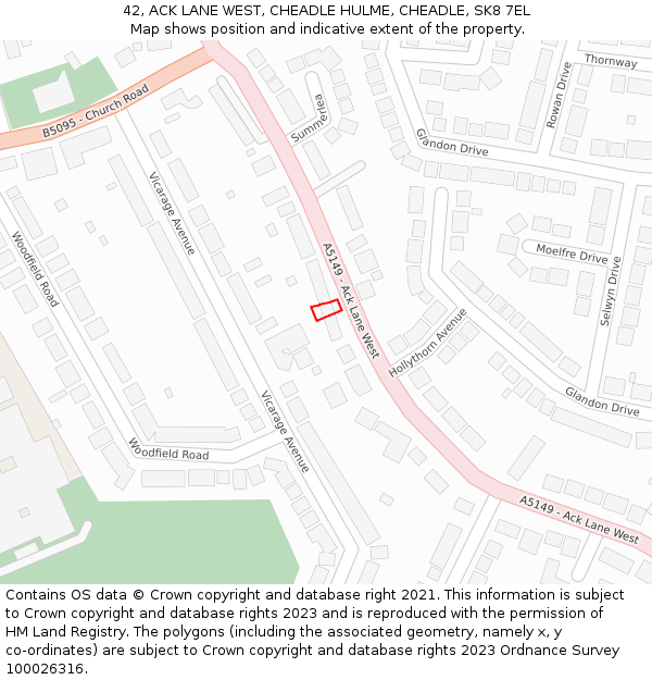 42, ACK LANE WEST, CHEADLE HULME, CHEADLE, SK8 7EL: Location map and indicative extent of plot