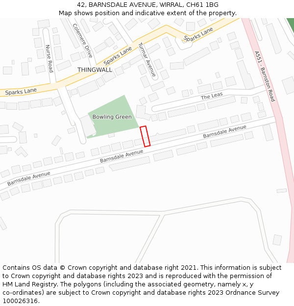 42, BARNSDALE AVENUE, WIRRAL, CH61 1BG: Location map and indicative extent of plot