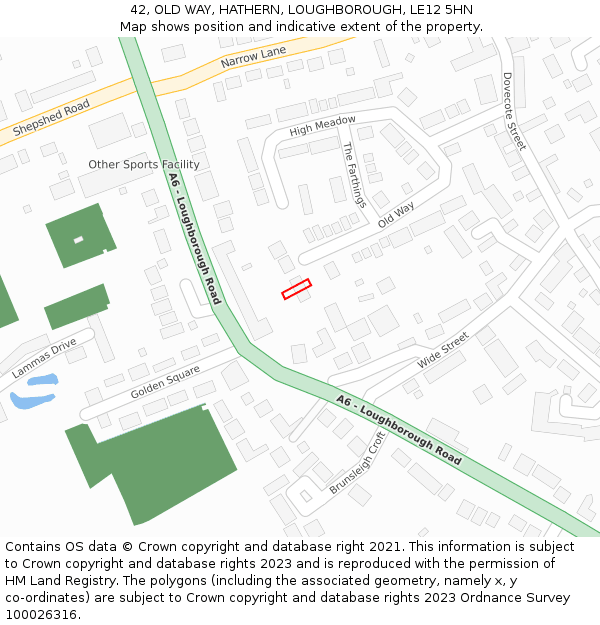 42, OLD WAY, HATHERN, LOUGHBOROUGH, LE12 5HN: Location map and indicative extent of plot