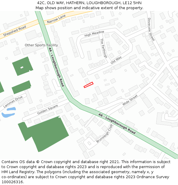 42C, OLD WAY, HATHERN, LOUGHBOROUGH, LE12 5HN: Location map and indicative extent of plot
