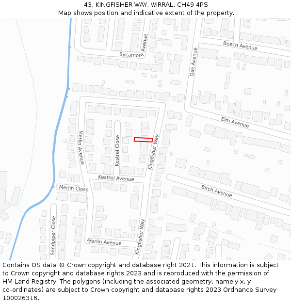 43, KINGFISHER WAY, WIRRAL, CH49 4PS: Location map and indicative extent of plot