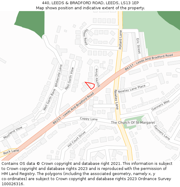 440, LEEDS & BRADFORD ROAD, LEEDS, LS13 1EP: Location map and indicative extent of plot