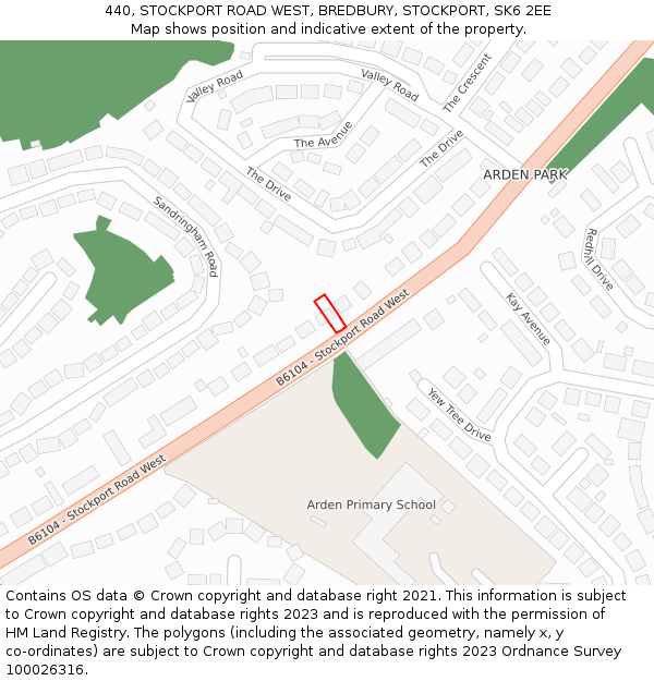 440, STOCKPORT ROAD WEST, BREDBURY, STOCKPORT, SK6 2EE: Location map and indicative extent of plot