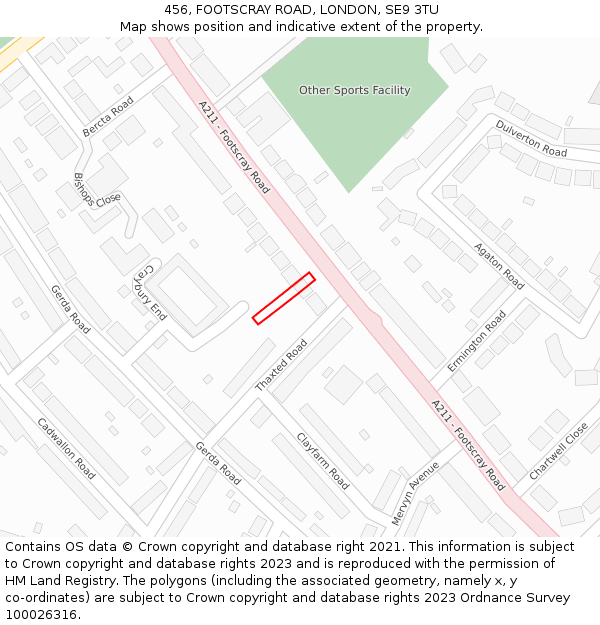 456, FOOTSCRAY ROAD, LONDON, SE9 3TU: Location map and indicative extent of plot