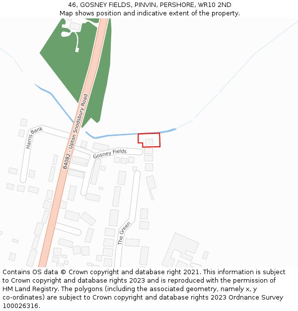 46, GOSNEY FIELDS, PINVIN, PERSHORE, WR10 2ND: Location map and indicative extent of plot