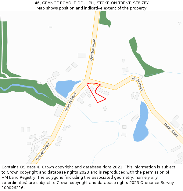 46, GRANGE ROAD, BIDDULPH, STOKE-ON-TRENT, ST8 7RY: Location map and indicative extent of plot