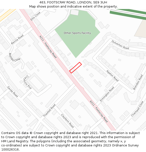 463, FOOTSCRAY ROAD, LONDON, SE9 3UH: Location map and indicative extent of plot