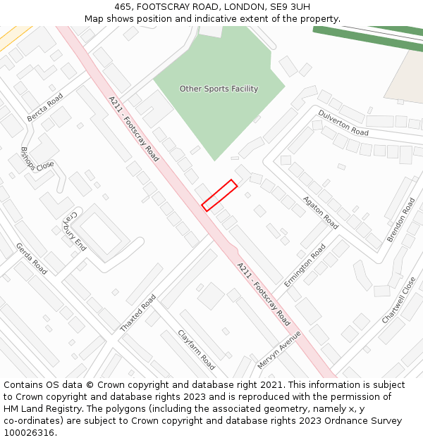 465, FOOTSCRAY ROAD, LONDON, SE9 3UH: Location map and indicative extent of plot