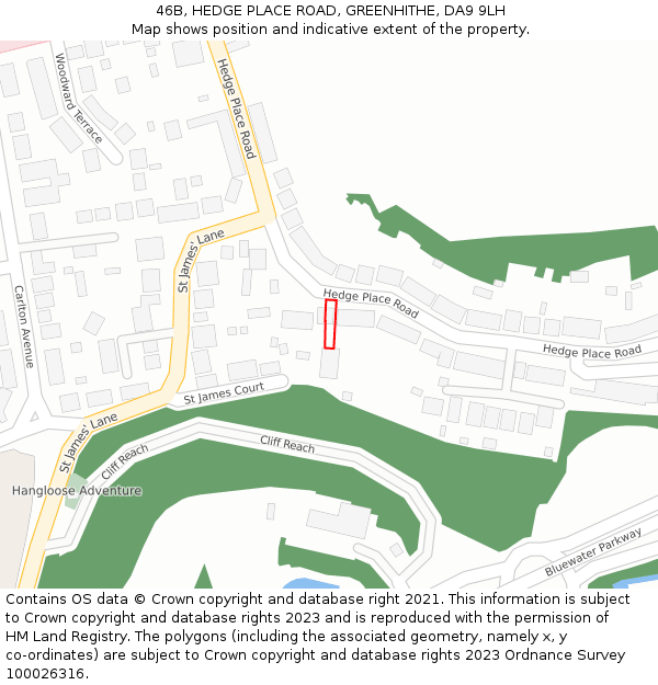 46B, HEDGE PLACE ROAD, GREENHITHE, DA9 9LH: Location map and indicative extent of plot