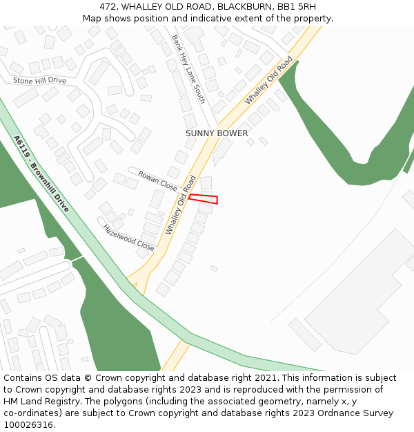 472, WHALLEY OLD ROAD, BLACKBURN, BB1 5RH: Location map and indicative extent of plot