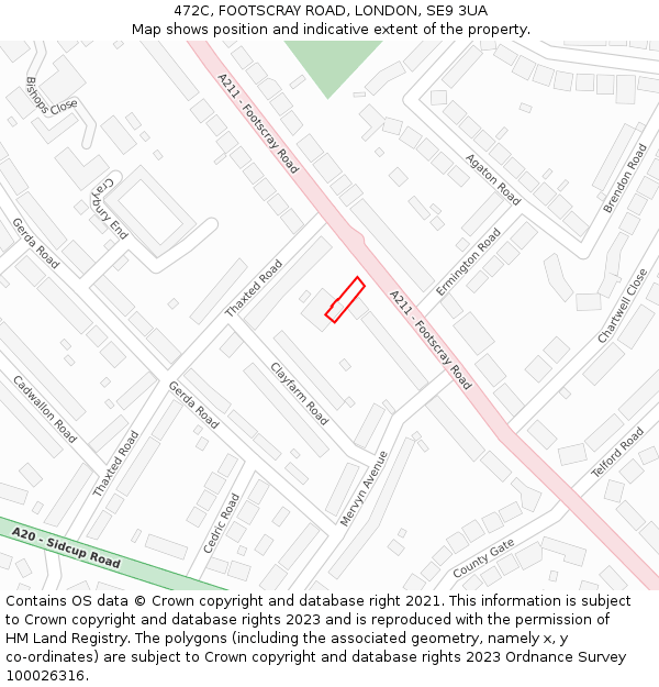 472C, FOOTSCRAY ROAD, LONDON, SE9 3UA: Location map and indicative extent of plot