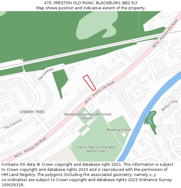 476, PRESTON OLD ROAD, BLACKBURN, BB2 5LY: Location map and indicative extent of plot