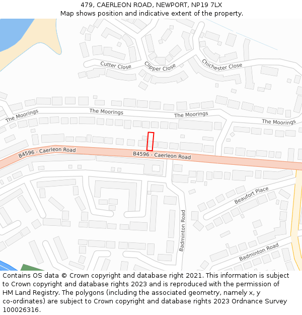 479, CAERLEON ROAD, NEWPORT, NP19 7LX: Location map and indicative extent of plot