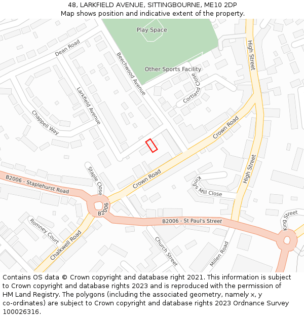 48, LARKFIELD AVENUE, SITTINGBOURNE, ME10 2DP: Location map and indicative extent of plot