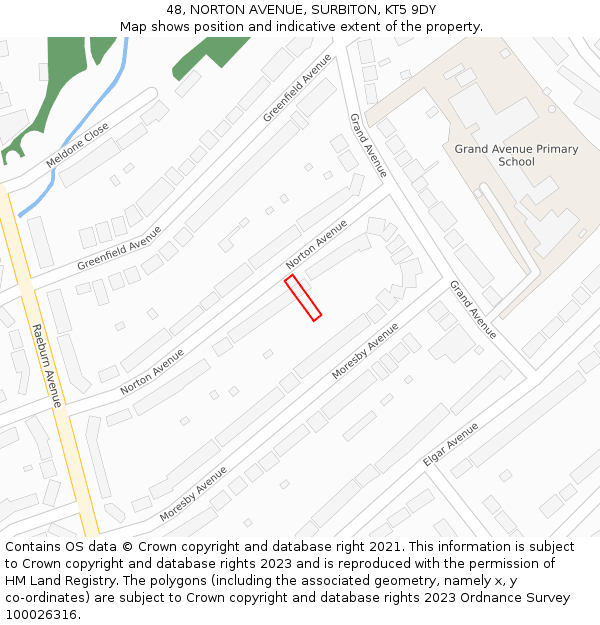 48, NORTON AVENUE, SURBITON, KT5 9DY: Location map and indicative extent of plot