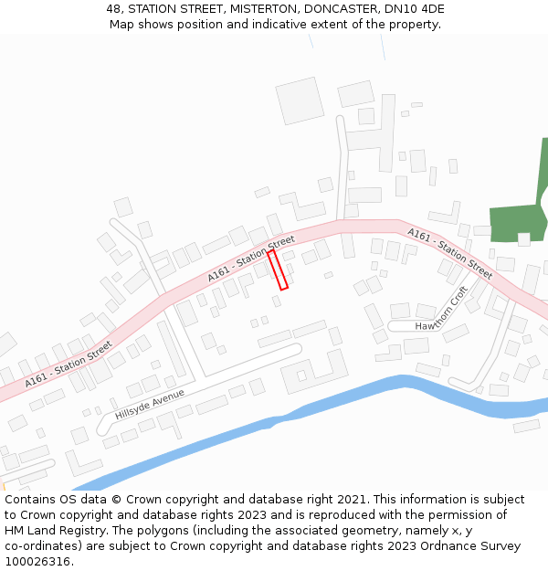 48, STATION STREET, MISTERTON, DONCASTER, DN10 4DE: Location map and indicative extent of plot