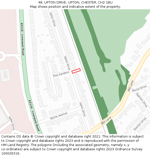 48, UPTON DRIVE, UPTON, CHESTER, CH2 1BU: Location map and indicative extent of plot