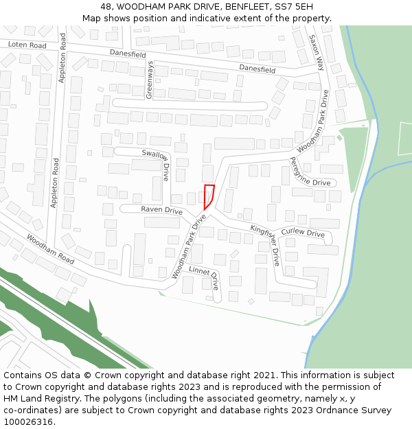 48, WOODHAM PARK DRIVE, BENFLEET, SS7 5EH: Location map and indicative extent of plot