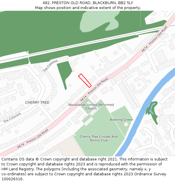 482, PRESTON OLD ROAD, BLACKBURN, BB2 5LY: Location map and indicative extent of plot