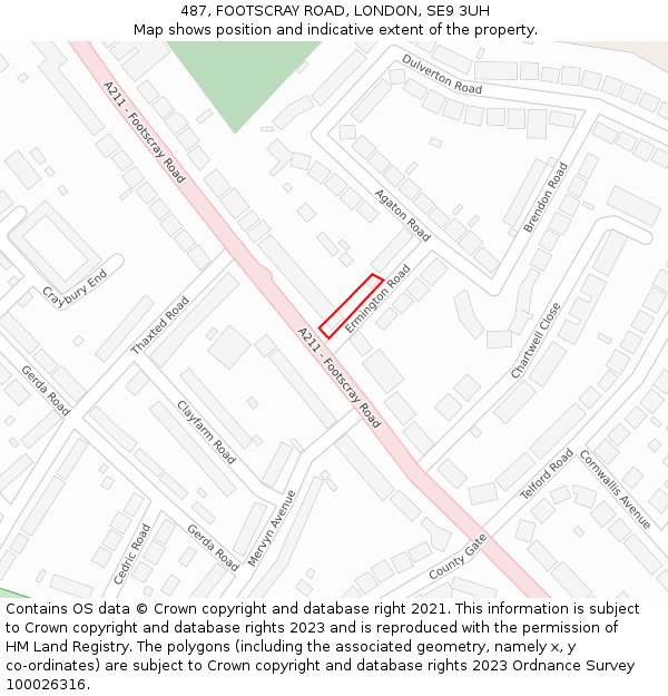 487, FOOTSCRAY ROAD, LONDON, SE9 3UH: Location map and indicative extent of plot