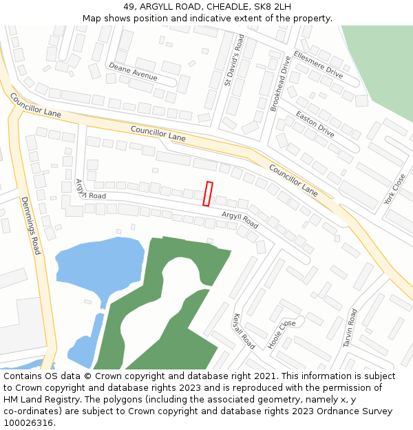 49, ARGYLL ROAD, CHEADLE, SK8 2LH: Location map and indicative extent of plot