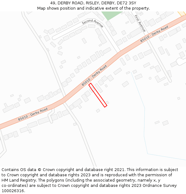 49, DERBY ROAD, RISLEY, DERBY, DE72 3SY: Location map and indicative extent of plot