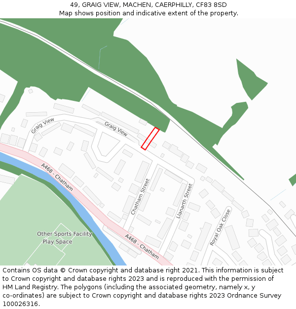 49, GRAIG VIEW, MACHEN, CAERPHILLY, CF83 8SD: Location map and indicative extent of plot