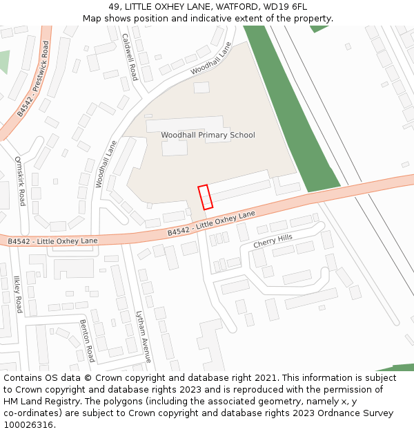 49, LITTLE OXHEY LANE, WATFORD, WD19 6FL: Location map and indicative extent of plot