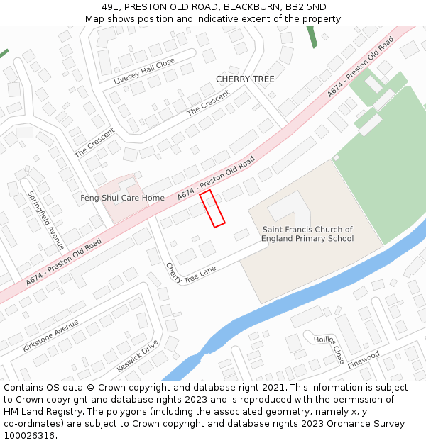 491, PRESTON OLD ROAD, BLACKBURN, BB2 5ND: Location map and indicative extent of plot