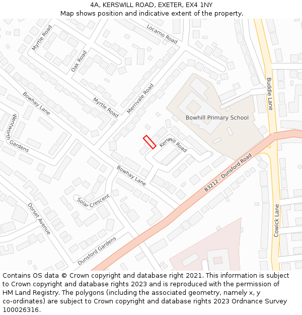 4A, KERSWILL ROAD, EXETER, EX4 1NY: Location map and indicative extent of plot