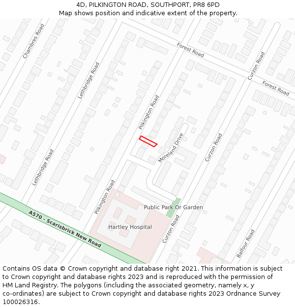 4D, PILKINGTON ROAD, SOUTHPORT, PR8 6PD: Location map and indicative extent of plot