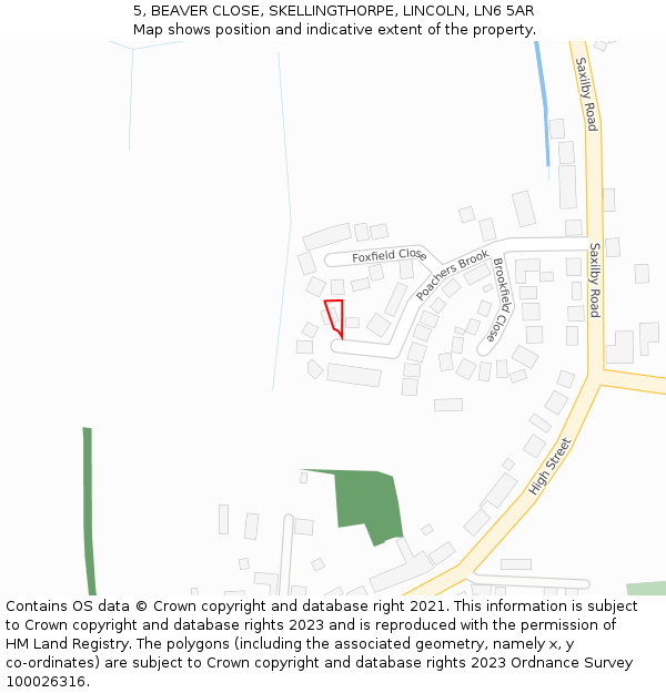 5, BEAVER CLOSE, SKELLINGTHORPE, LINCOLN, LN6 5AR: Location map and indicative extent of plot