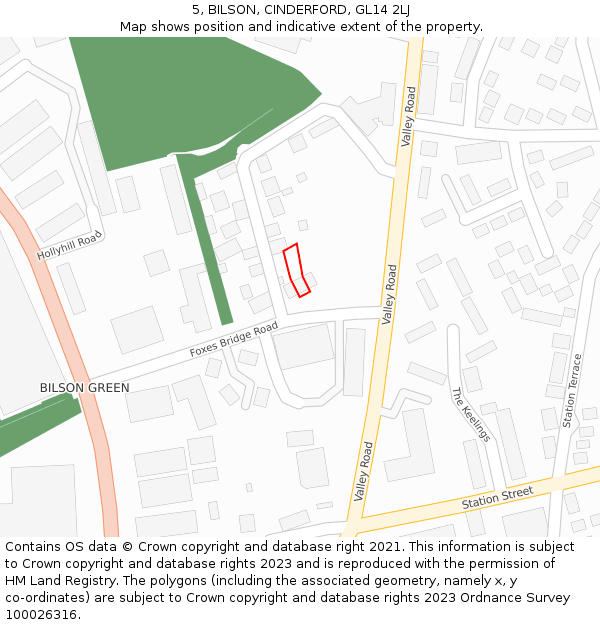 5, BILSON, CINDERFORD, GL14 2LJ: Location map and indicative extent of plot