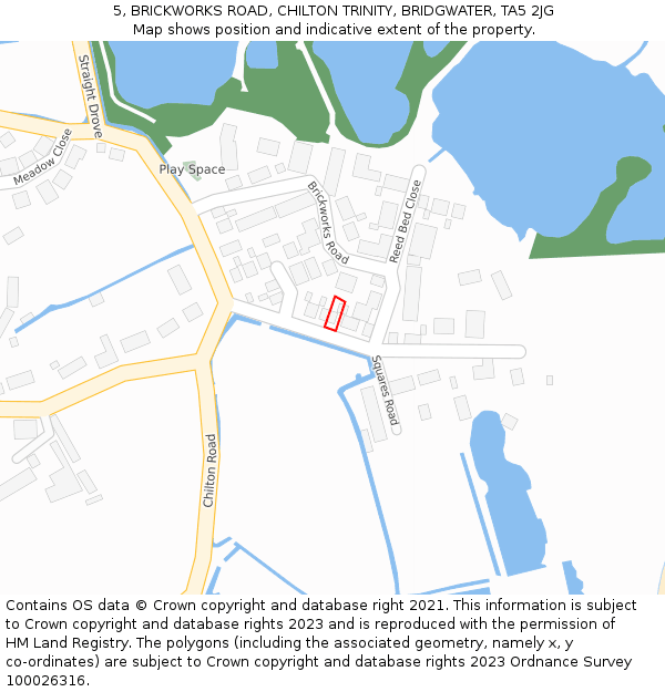 5, BRICKWORKS ROAD, CHILTON TRINITY, BRIDGWATER, TA5 2JG: Location map and indicative extent of plot