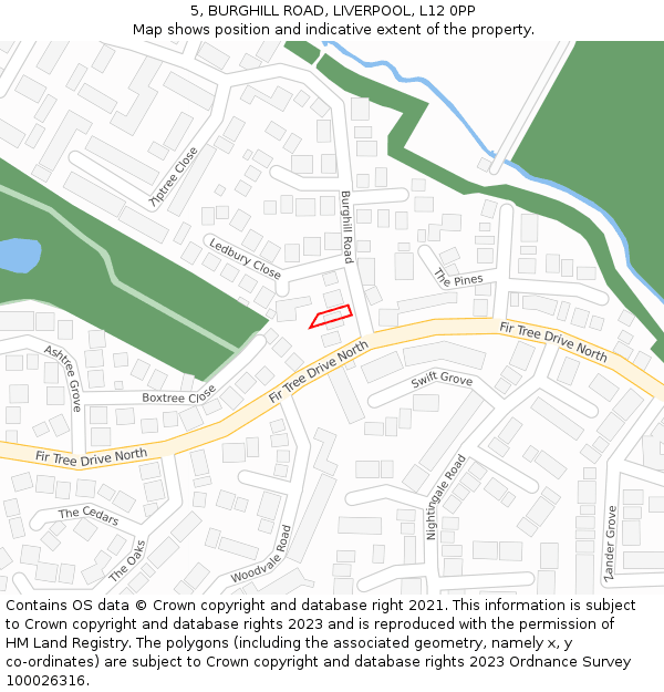 5, BURGHILL ROAD, LIVERPOOL, L12 0PP: Location map and indicative extent of plot