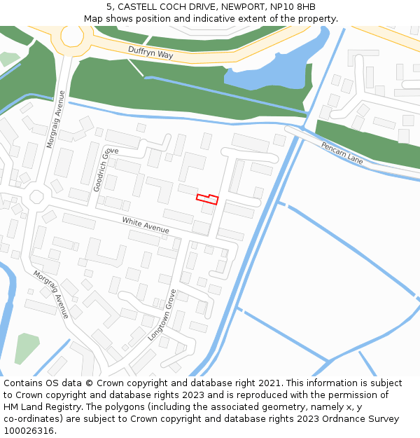 5, CASTELL COCH DRIVE, NEWPORT, NP10 8HB: Location map and indicative extent of plot