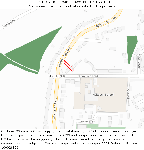 5, CHERRY TREE ROAD, BEACONSFIELD, HP9 1BN: Location map and indicative extent of plot