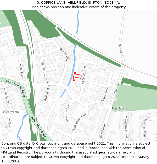 5, COPPICE LANE, HELLIFIELD, SKIPTON, BD23 4JW: Location map and indicative extent of plot