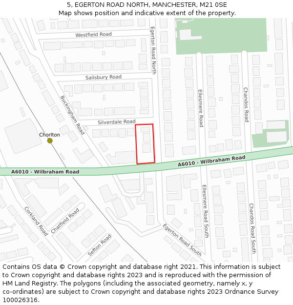 5, EGERTON ROAD NORTH, MANCHESTER, M21 0SE: Location map and indicative extent of plot