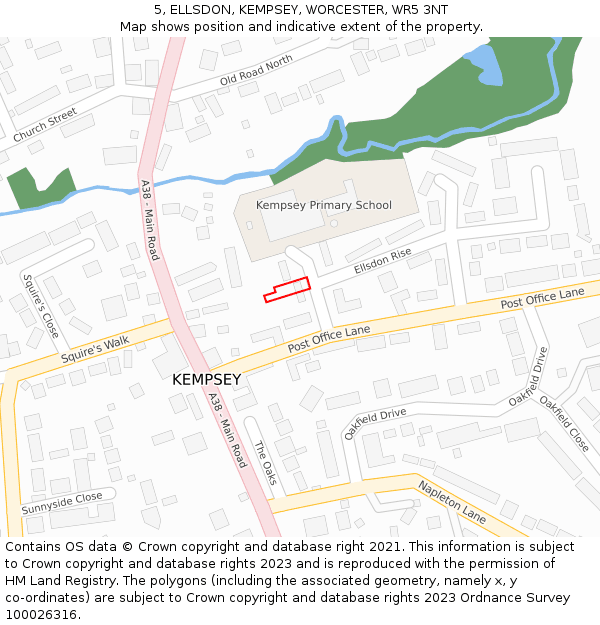 5, ELLSDON, KEMPSEY, WORCESTER, WR5 3NT: Location map and indicative extent of plot