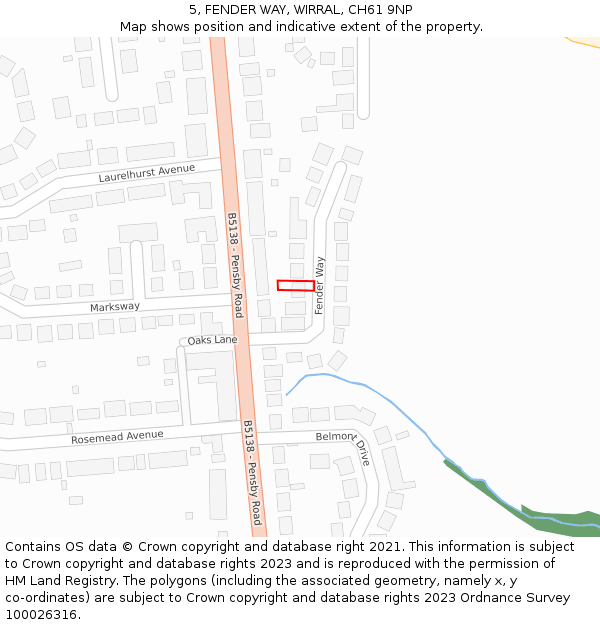 5, FENDER WAY, WIRRAL, CH61 9NP: Location map and indicative extent of plot