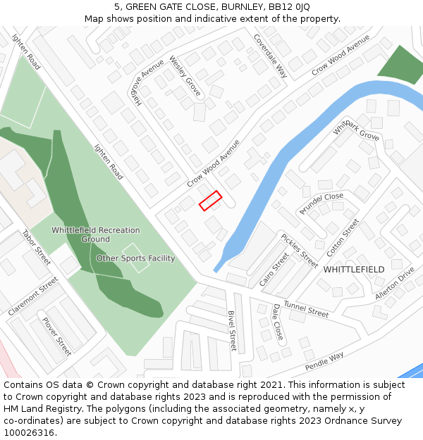 5, GREEN GATE CLOSE, BURNLEY, BB12 0JQ: Location map and indicative extent of plot