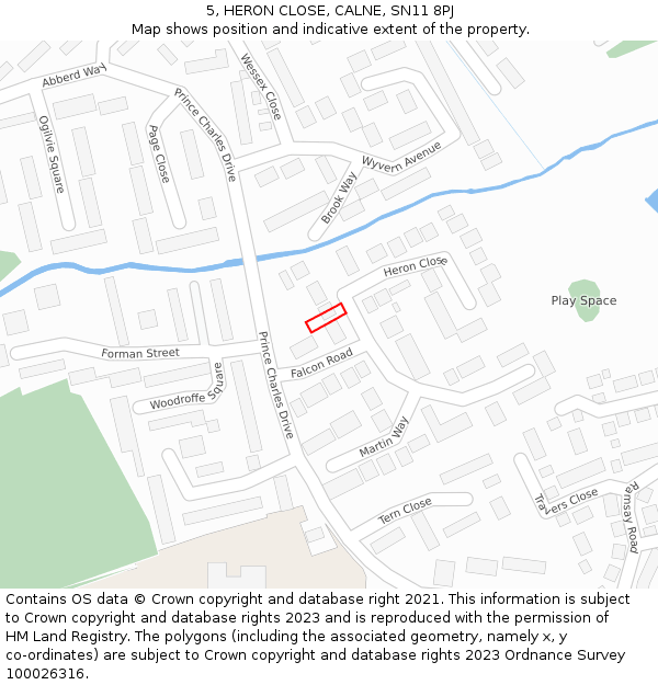 5, HERON CLOSE, CALNE, SN11 8PJ: Location map and indicative extent of plot