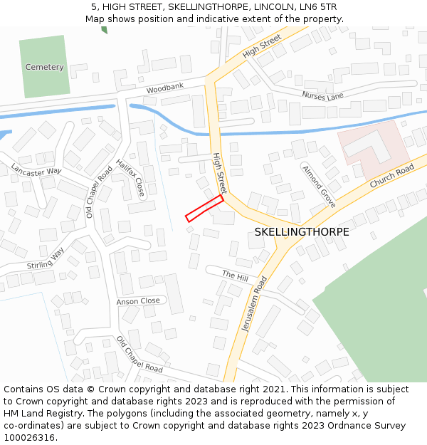 5, HIGH STREET, SKELLINGTHORPE, LINCOLN, LN6 5TR: Location map and indicative extent of plot