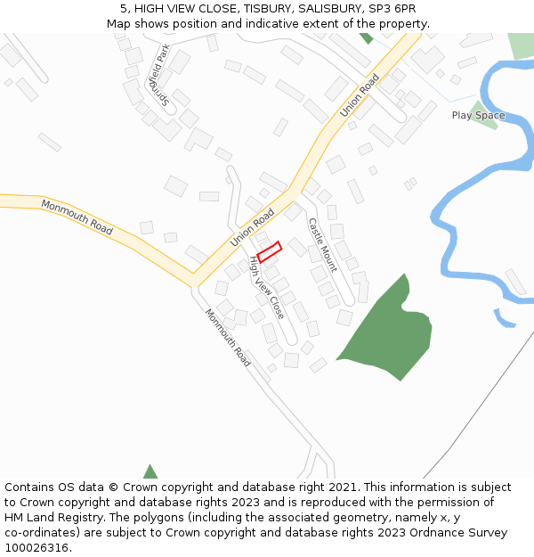 5, HIGH VIEW CLOSE, TISBURY, SALISBURY, SP3 6PR: Location map and indicative extent of plot