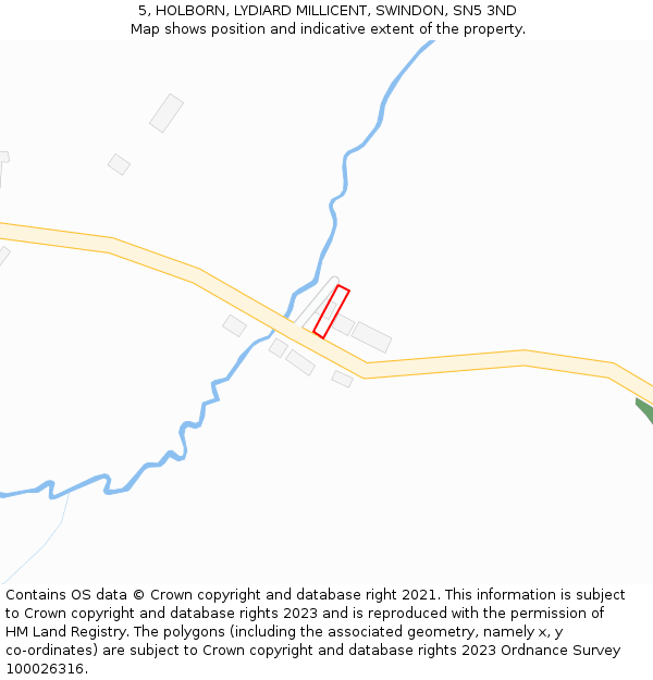 5, HOLBORN, LYDIARD MILLICENT, SWINDON, SN5 3ND: Location map and indicative extent of plot