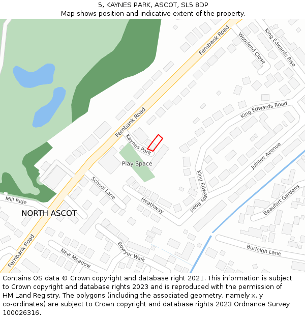 5, KAYNES PARK, ASCOT, SL5 8DP: Location map and indicative extent of plot