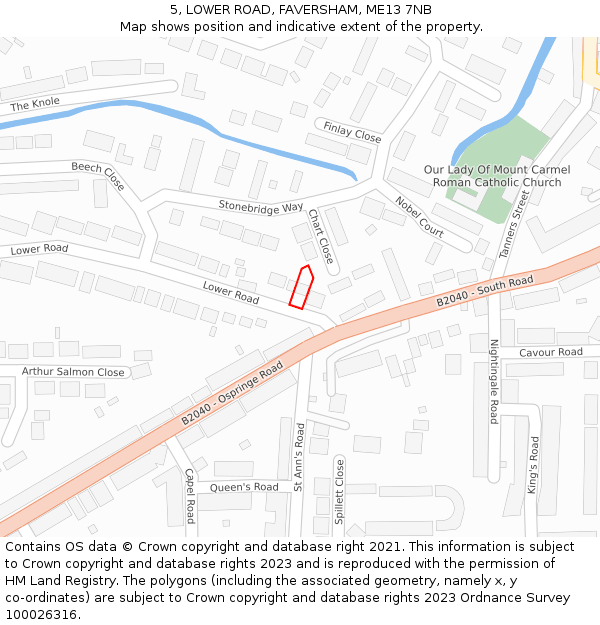 5, LOWER ROAD, FAVERSHAM, ME13 7NB: Location map and indicative extent of plot