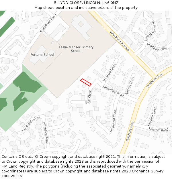 5, LYDD CLOSE, LINCOLN, LN6 0NZ: Location map and indicative extent of plot